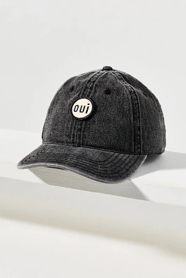 Clare V. Oui Patch Denim Baseball Cap