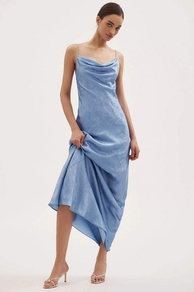 chinese dress ladies Lila Lace Cowl Neck Backless Maxi Dress