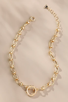 Pavé Circle Clasp Necklace