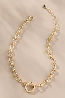 Pavé Circle Clasp Necklace