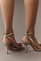 Maeve Rhinestone-Embellished Bow Ankle-Strap Heels