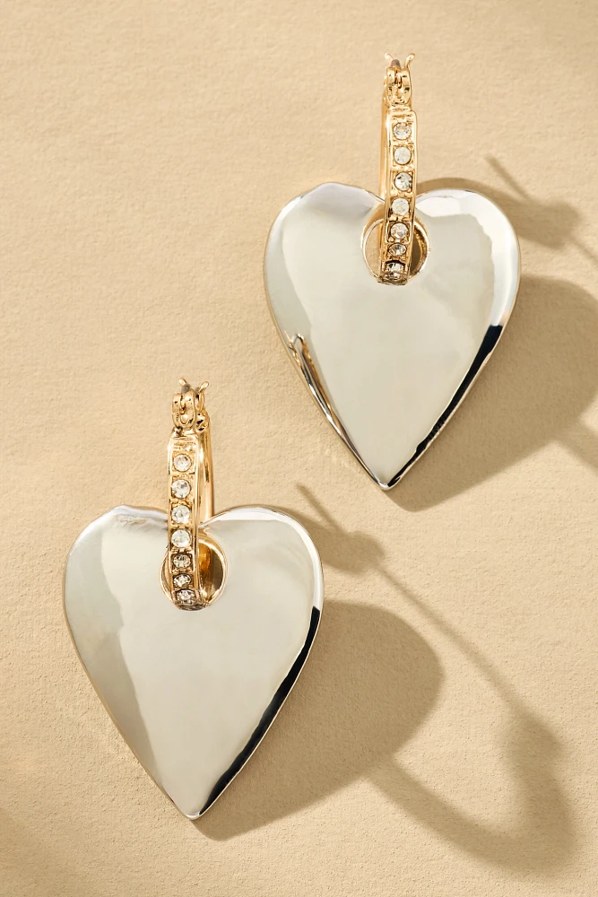 Heart Huggie Hoop Earrings