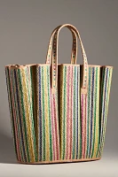 Lorna Murray Pleated Tropez Raffia Tote