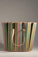 Lorna Murray Pleated Tropez Raffia Tote