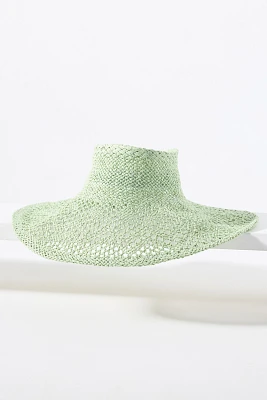 Cutwork Adjustable Straw Wide-Brim Visor