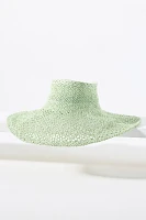 Cutwork Adjustable Straw Wide-Brim Visor