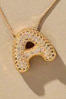 Pavé Bubble Letter Monogram Necklace