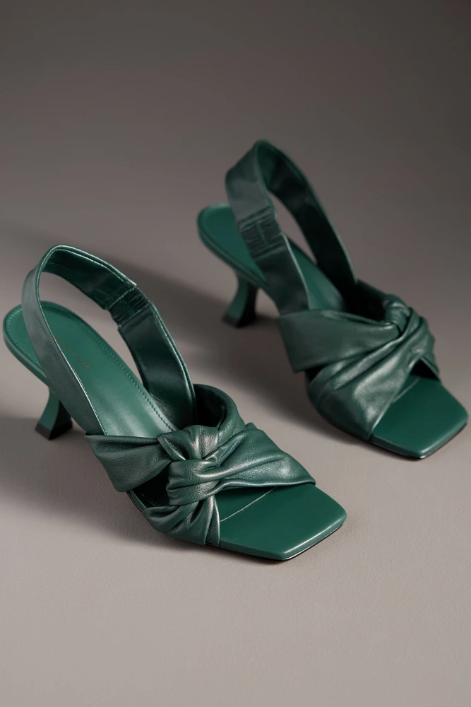By Anthropologie Twisted Open-Toe Slingback Heels
