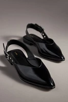 Maeve Moto Pointed-Toe Slingback Flats
