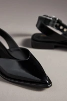 Maeve Moto Pointed-Toe Slingback Flats