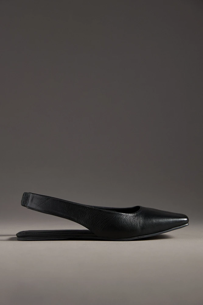 Maeve Square-Toe Slingback Flats