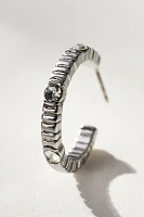 Crystal Ribbed Hoop Earrings