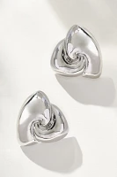 Puffed Wavy Triangle Post Earrings