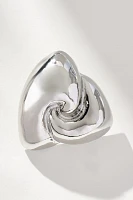 Puffed Wavy Triangle Post Earrings