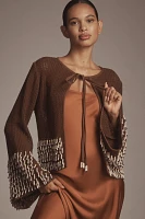 Ollari Shell-Embellished Cardigan Sweater