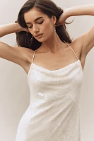 BHLDN Strappy Scoop-Neck Sequin Slim Maxi Dress