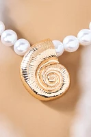 Seashell Pendant Pearl Necklace