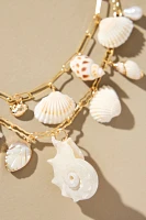 Summer Shell Icon Layered Charm Necklace
