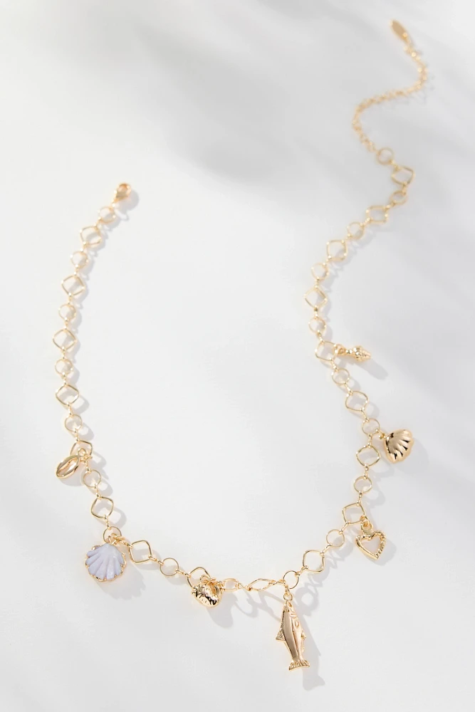 Nautical Charm Cluster Necklace