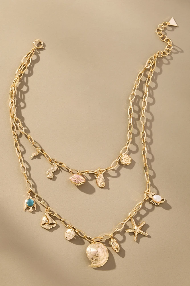 Summer Icon Layered Charm Necklace