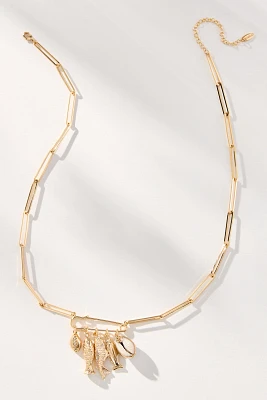 Summer Icon Bar Charm Paperclip Necklace