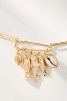 Summer Icon Bar Charm Paperclip Necklace