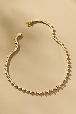 Crystal Cluster Tennis Necklace