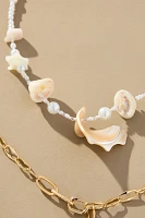 Mixed Pearl Layered Charm Necklace