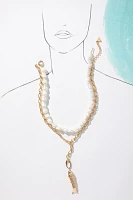 Mixed Pearl Layered Charm Necklace