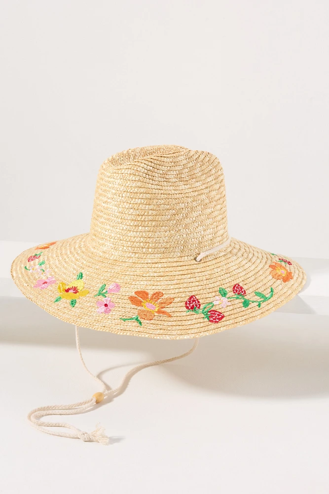Cheveux Corp. Embroidered Straw Lifeguard Rancher