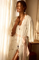Homebodii Versailles Tie-Belt Lace Maxi Robe