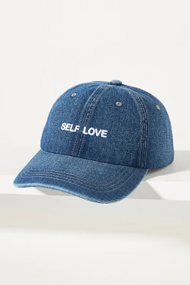 Intentionally Blank Self Love Embroidered Denim Baseball Cap