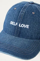 Intentionally Blank Self Love Embroidered Denim Baseball Cap