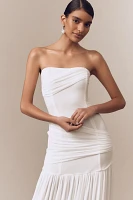 MISHA Ember Strapless Wrapped Drop-Waist Maxi Dress