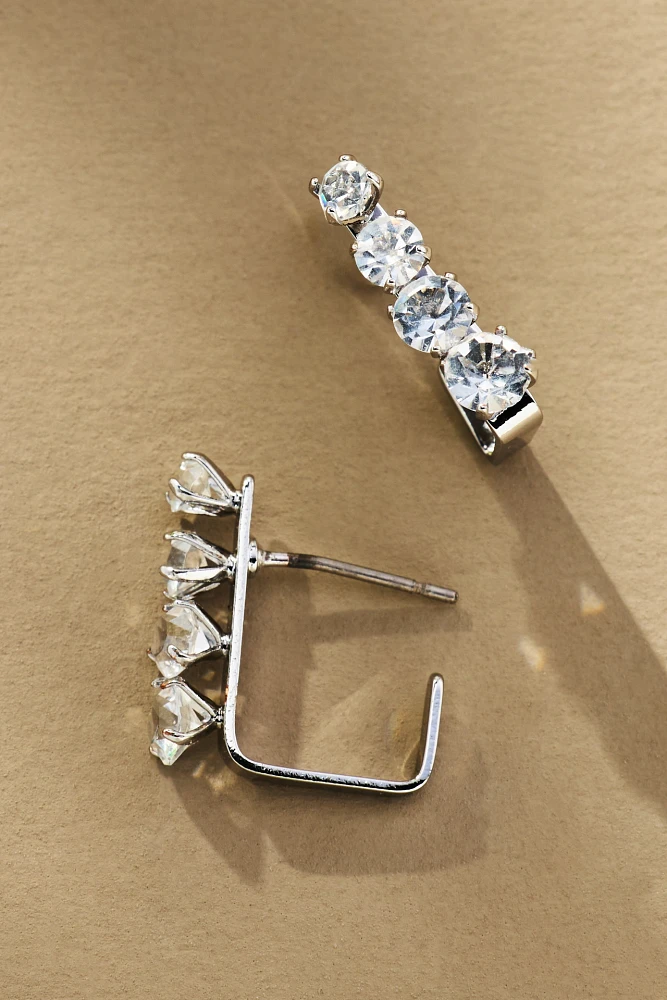 Triangle Crystal Post Earrings