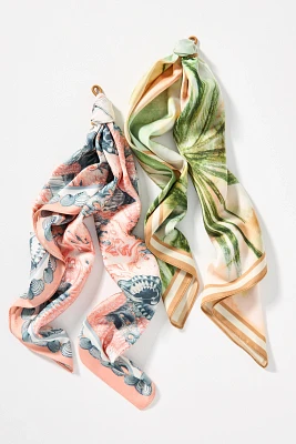 Palm Printed Hair Scarves, Set of 2