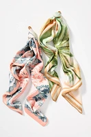 Palm Printed Hair Scarves, Set of 2