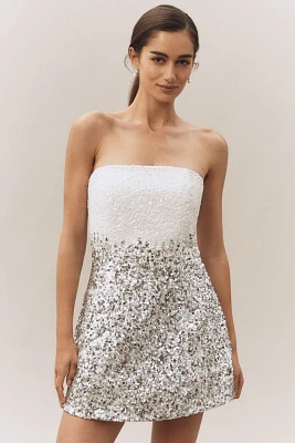 Retrofete Katalina Strapless Ombre Sequin Mini Dress
