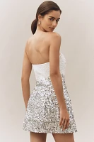 Retrofete Katalina Strapless Ombre Sequin Mini Dress