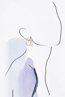 Pavé Sculptural U-Shaped Hoop Earrings
