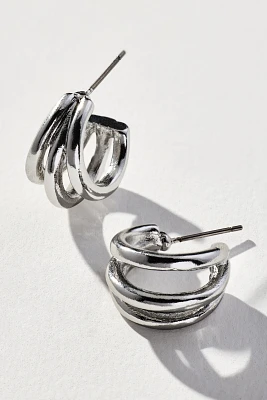 Triple Huggie Hoop Earrings