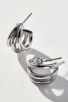 Triple Huggie Hoop Earrings