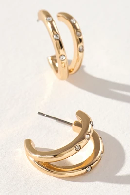 Sparkle Huggie Hoop Earrings