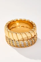 Luv Aj Snake Chain Rings, Set of 2