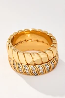 Luv Aj Snake Chain Rings, Set of 2