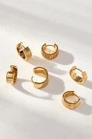 Luv Aj Ridged Huggie Hoop Earrings, Set of 3