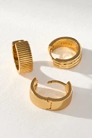 Luv Aj Ridged Huggie Hoop Earrings, Set of 3