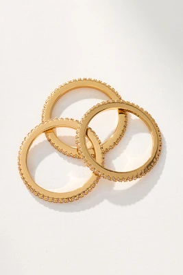 Luv Aj Classic Pavé Band Rings, Set of 3