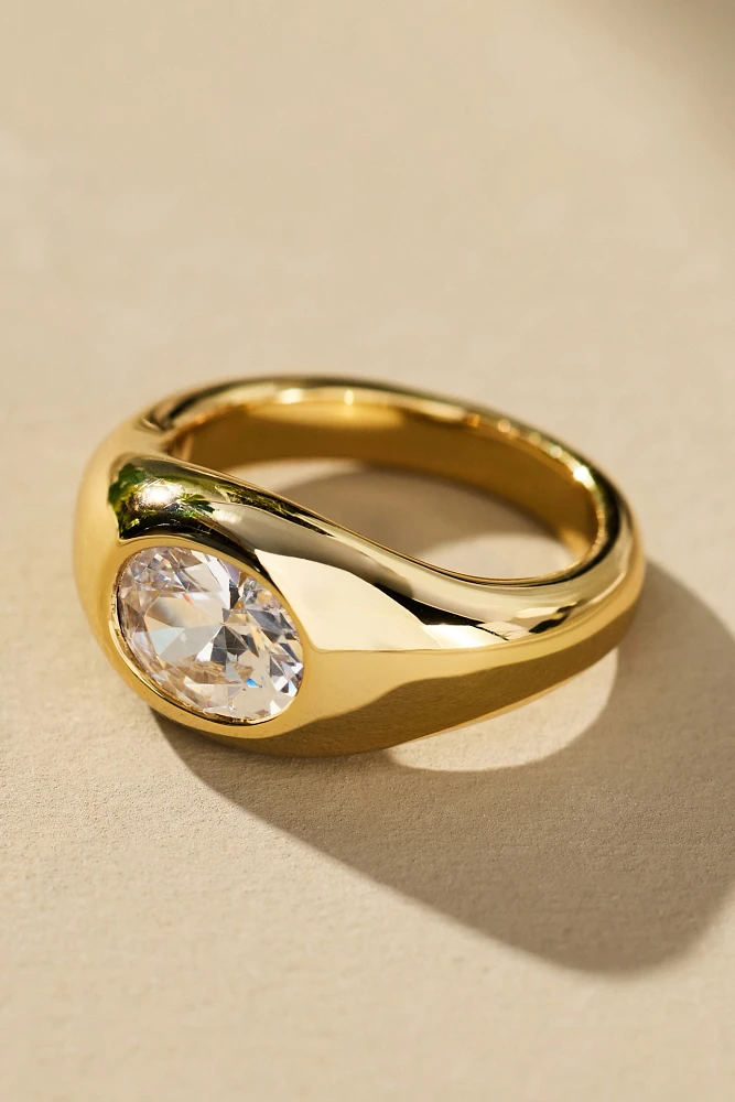 Luv Aj Oval Orbit Bezel Ring