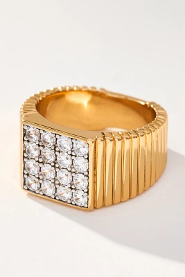 Luv Aj Pavé Square Signet Ring
